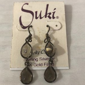 Suki Smoky Quartz Sterling Silver Dangle Earrings